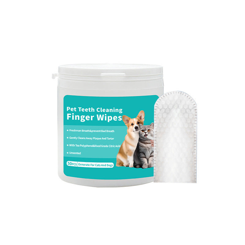 Disposable Pet Teeth Cleaning Wipes Fresh Breath Anywhere