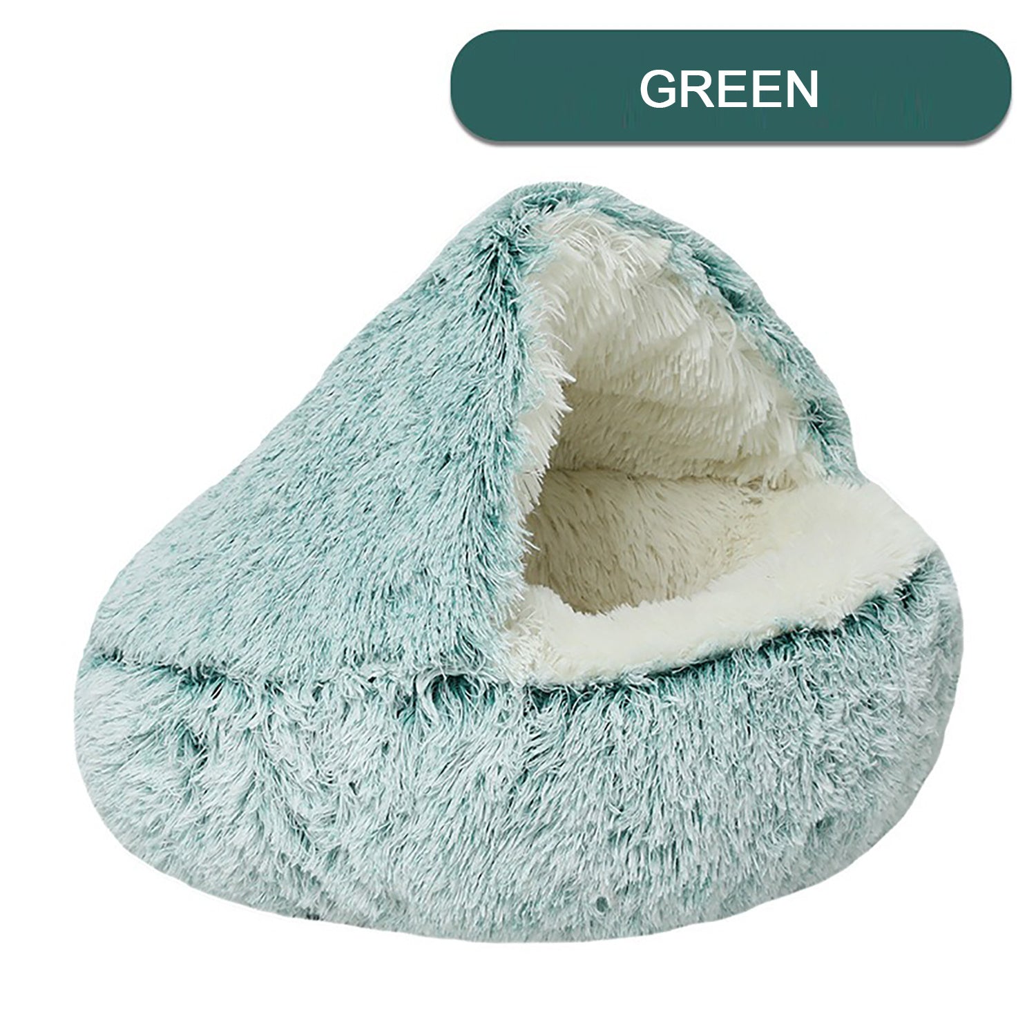 Luxurious Plush Round Cat Bed Cozy Half-Cave Haven