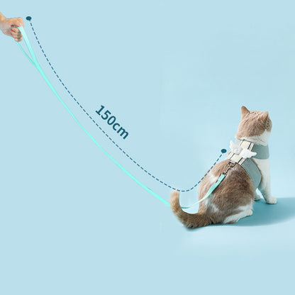 Adjustable Pet Cat Leash Set, pet leash, dog rope, gradient color leash, pet walking gear, stylish leash