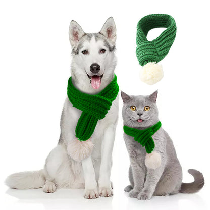 Pet Christmas Wool Scarf – Cozy Festive Accessory