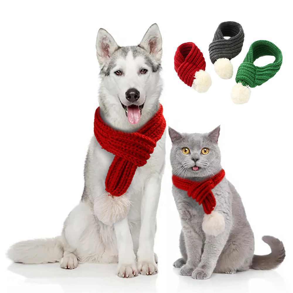 Pet Christmas Wool Scarf – Cozy Festive Accessory
