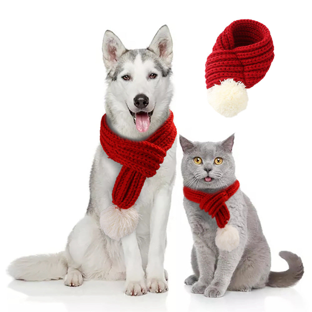Pet Christmas Wool Scarf – Cozy Festive Accessory