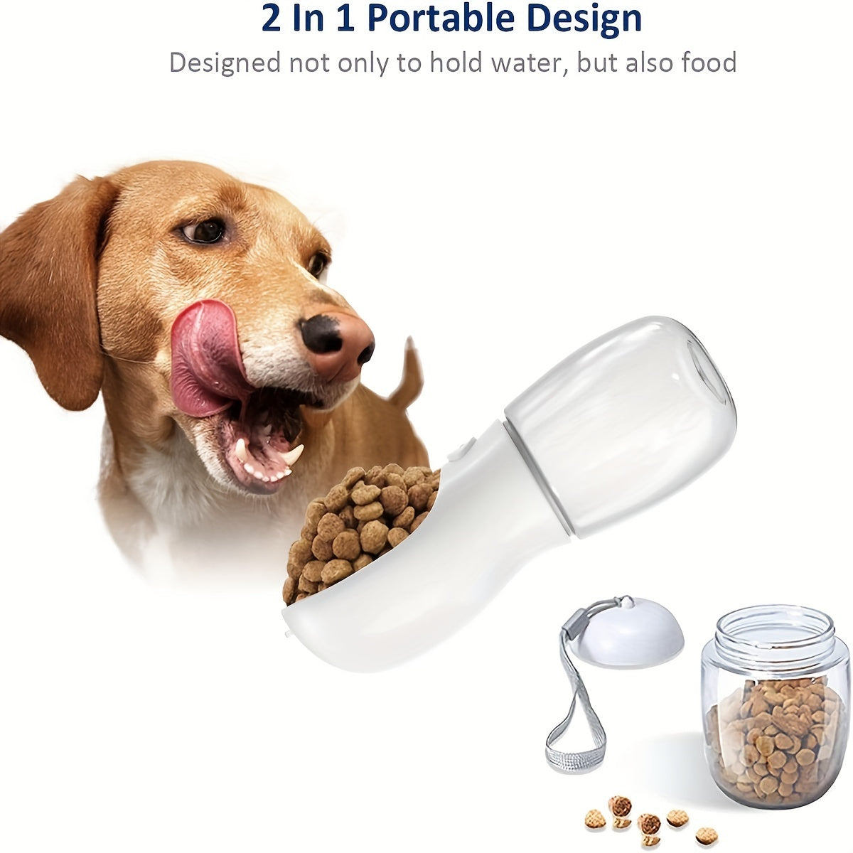 2-in-1 Portable Pet Water Bottle & Feeder Travel Hydration