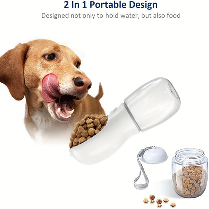 2-in-1 Portable Pet Water Bottle & Feeder Travel Hydration