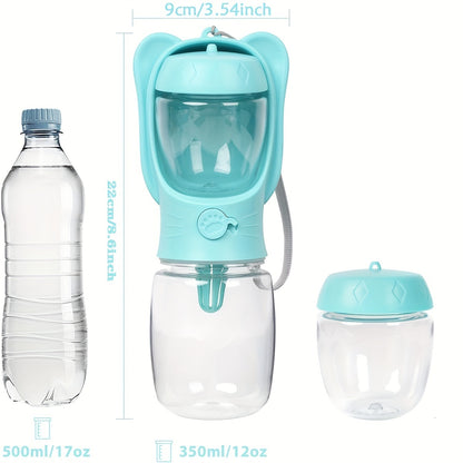 2-in-1 Portable Pet Water Bottle & Feeder Travel Hydration