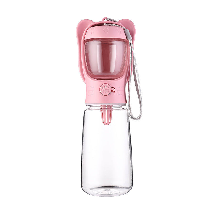 2-in-1 Portable Pet Water Bottle & Feeder Travel Hydration
