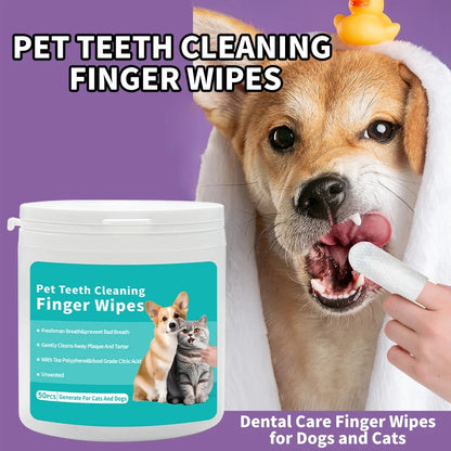 Disposable Pet Teeth Cleaning Wipes Fresh Breath Anywhere