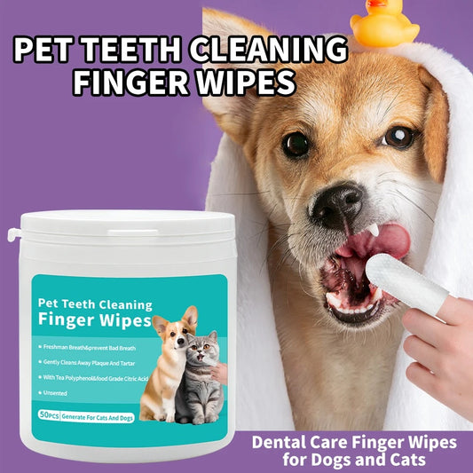 Disposable Pet Teeth Cleaning Wipes Fresh Breath Anywhere
